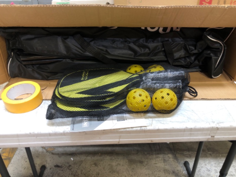 Photo 2 of AboveGenius Pickleball Paddles, Pickleball Set, Includes 4 Premium Wood Pickleball Paddles, 4 Pickleball Balls,1 Portable Net(17 FT),1 Storage Bag,1 Carry Bag,and 1 Court Marker