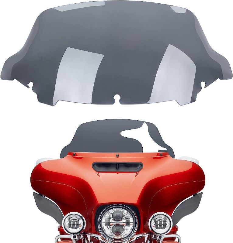 Photo 1 of ANONEMOTO 10" Smoke Wave Windshield Windscreen Wind Splitter Compatible for Harley Davidson 14-23 Touring Street Glide Electra Glide FLHTCU FLHTCUL Tri Glide Ultra Classic Glide FLHXS FLHTKSE