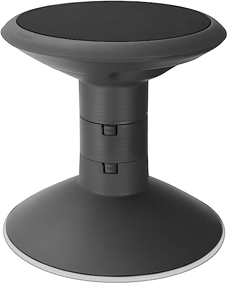Photo 1 of Storex Wiggle Stool – Active Flexible Seating for Classroom and Home Study, Adjustable 12-18 Inch Height, Black (00300U01C)