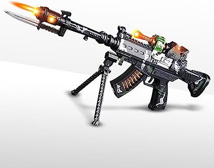 Photo 1 of ArtCreativity Special Forces Toy Machine Gun with LEDs, Sound & Bayonet | 22” Kids’ Light Up Military Assault Rifle | Cool Stand & Shoulder Strap |...