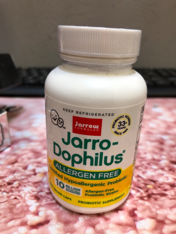 Photo 1 of Jarrow Formulas Jarro-Dophilus Allergen Free - 10 Billion CFU Per Serving - Certified Hypoallergenic Probiotics Supplement - Dairy & Gluten Free - 60 Veggie Capsules exp 08-2023