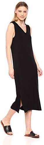 Photo 1 of Amazon Essentials Women's Supersoft Terry Relaxed-Fit Sleeveless V-Neck Midi Dress SIZE M