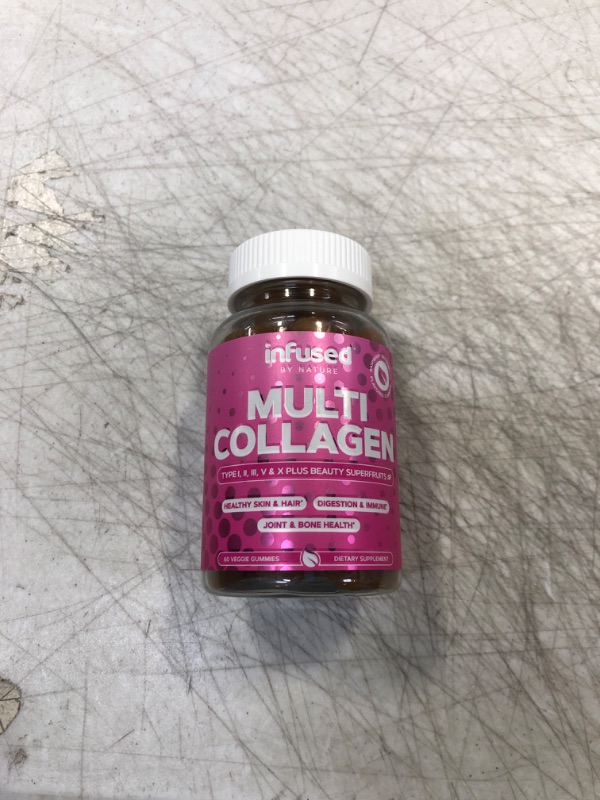 Photo 2 of  Collagen Gummies – Multi Collagen Peptides Supplement for Women & Men Plus Superfruits Blend, Vitamin A, C, E, Zinc for Her Anti Aging, Beauty Booster, Hair Skin & Nail Growth - 120 Gummy exp 07/23