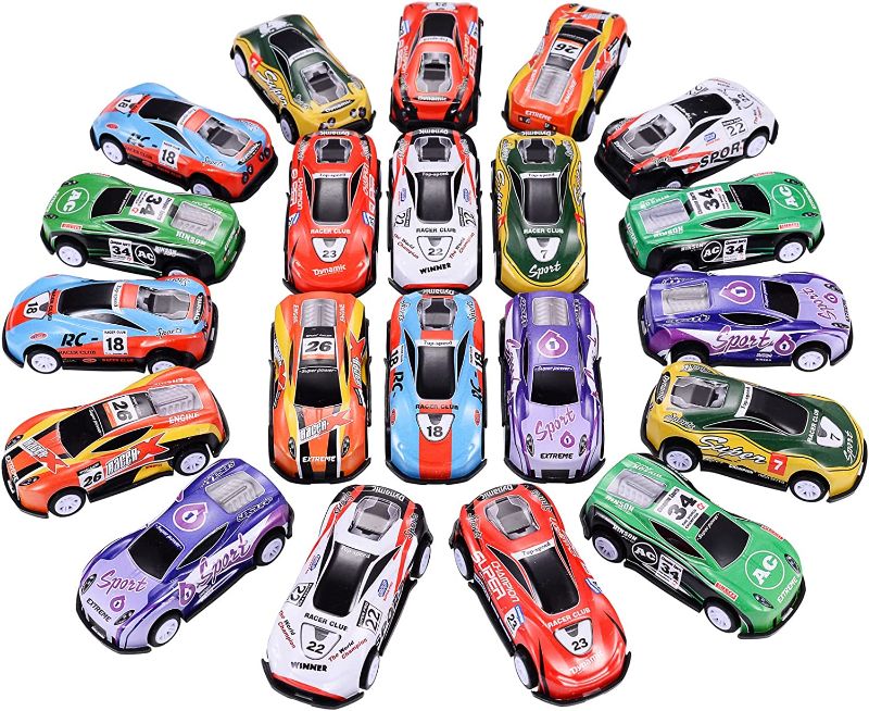 Photo 1 of 21 Pack Pull Back Toy Cars, Mini Die-Cast Race Cars Vehicles Bulk, Party Favor Cars Toys, Goodie Bag Stuffers, Pinata Fillers, Teacher Treasure Prize Box Toys for Boys Girls Toddlers 2,3,4,5 Years Old
