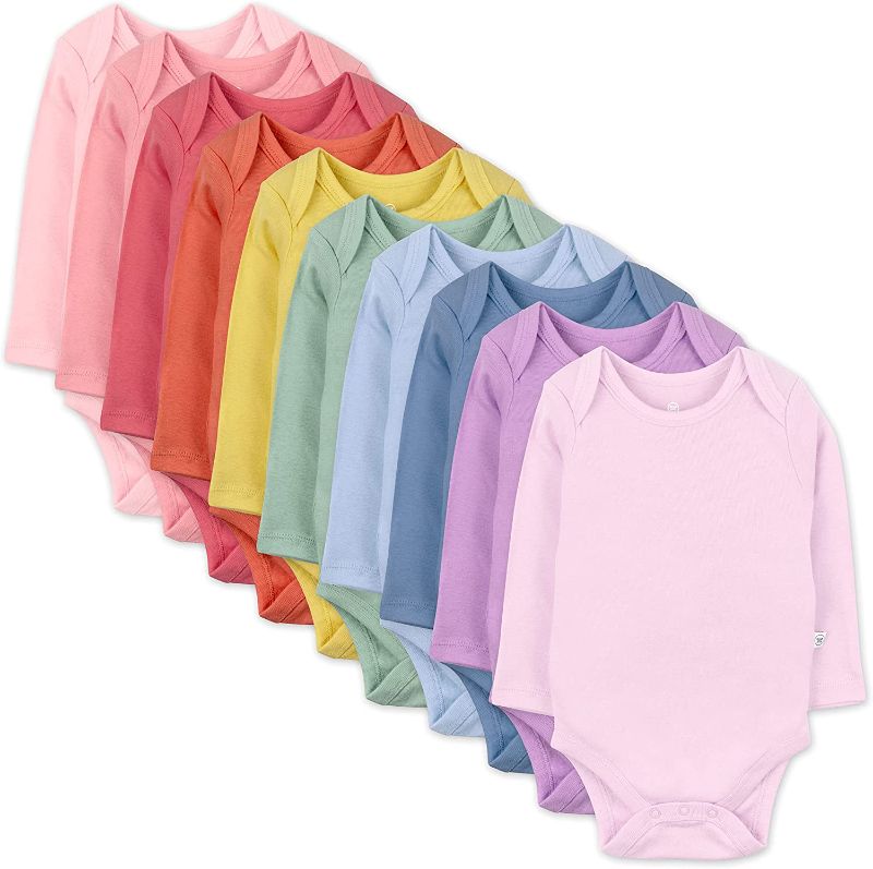 Photo 1 of HonestBaby Baby 10-Pack Organic Cotton Long Sleeve Bodysuits SIZE 6-9M 
