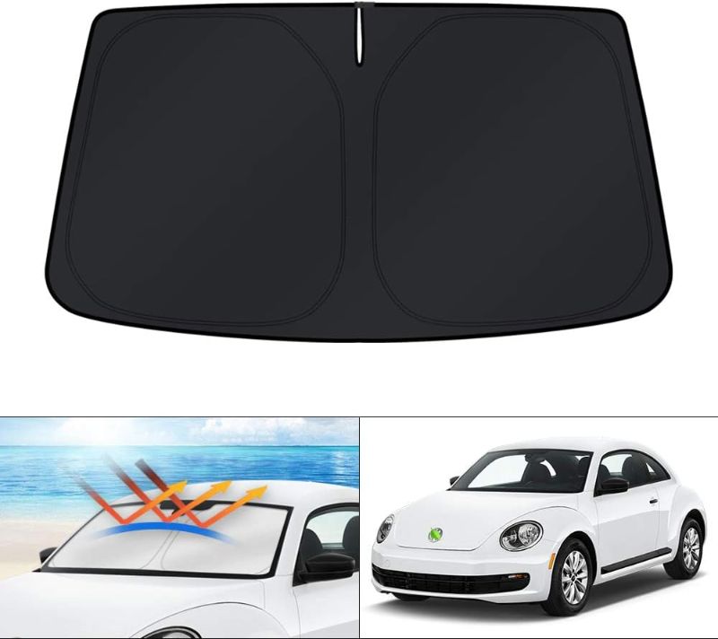 Photo 1 of  Custom Fit Windshield Sun Shade for Volkswagen VW Beetle 2012-2019 Accessories Sunshade Window Sun Visor Protector Foldable Blocks UV Rays Keep Your Car Cooler