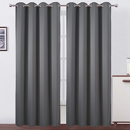 Photo 1 of  Grey Blackout Curtains/52 x 84 Inch/Set of 2 Panels Thermal Insulated Room Darkening Curtains for Bedroom