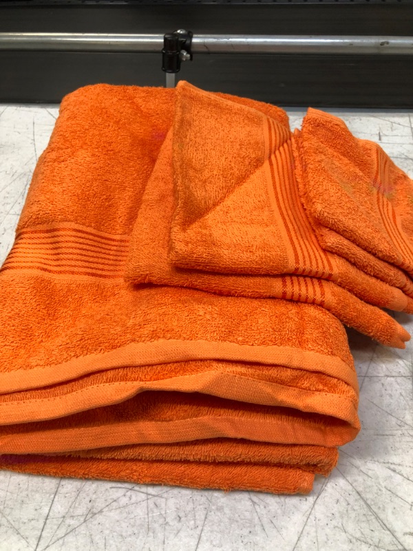 Photo 1 of 6PC TOWEL SET ORANGE (BATH, FACE AND HAND TOWELS)