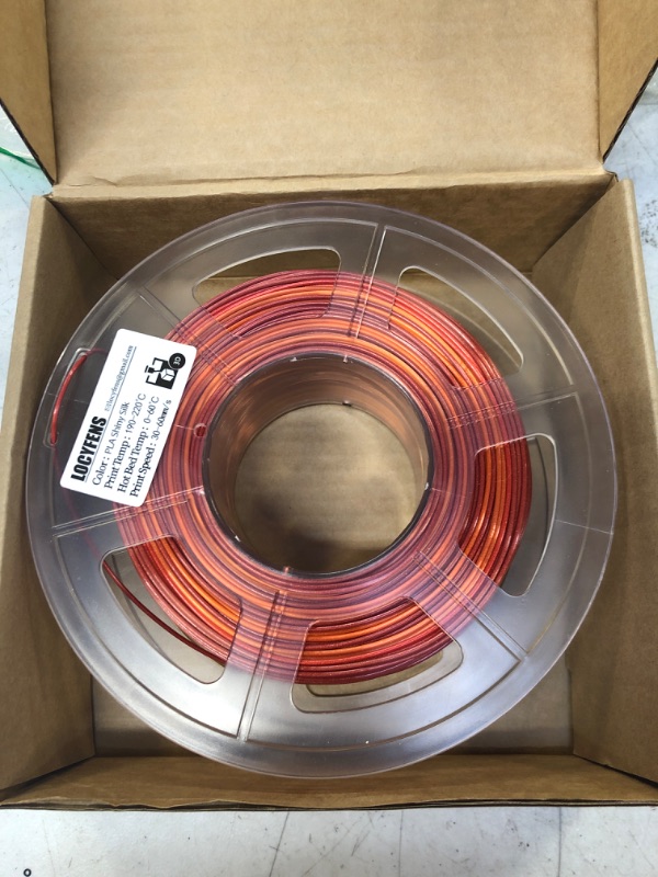 Photo 1 of Cookiecad Sunrise Filament, PLA 3D Printer Filament, Multicolor Filament, Pink PLA, Orange PLA, Pink to Orange to Yellow Rainbow Transition Filament