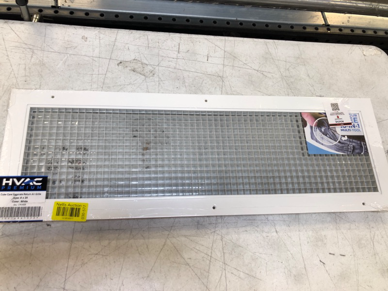 Photo 2 of 8" x 28" or 28" x 8" Cube Core Eggcrate Return Air Grille - Aluminum Rust Proof - HVAC Vent Duct Cover - White [Outer Dimensions: 10.75] 8 x 28 Return Grille