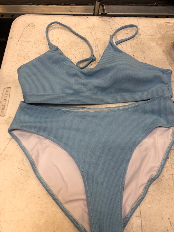 Photo 1 of 2 PIECE LIGHT BLUE SWIMSUIT SIZE M