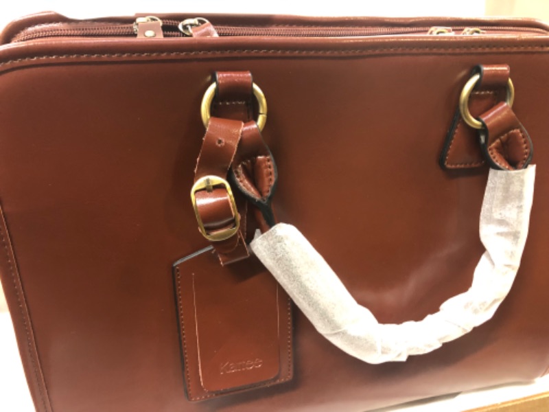 Photo 2 of Kattee Genuine Leather Briefcase for Women, Large Capacity Laptop Bag with Luggage Tag