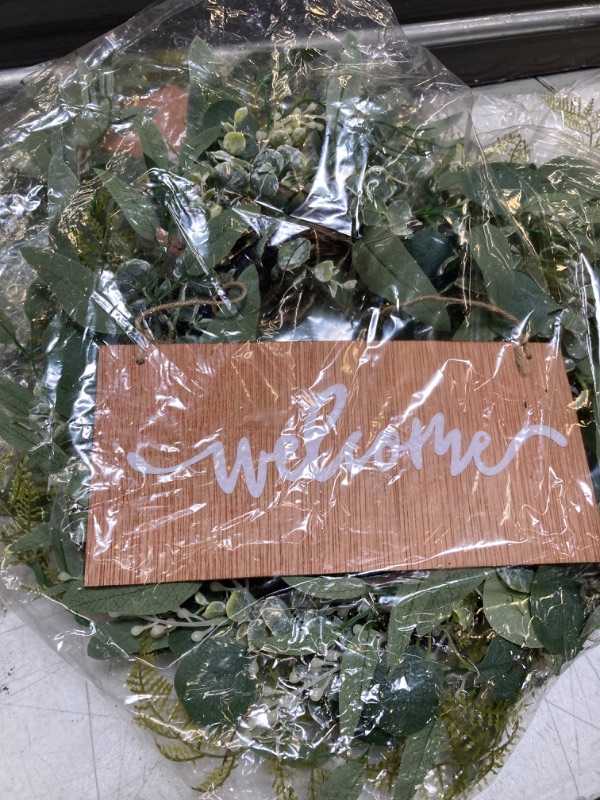 Photo 2 of 20 INCH GREEN EUCALYPTUS WELCOME SIGN