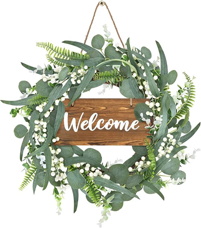 Photo 1 of 20 INCH GREEN EUCALYPTUS WELCOME SIGN