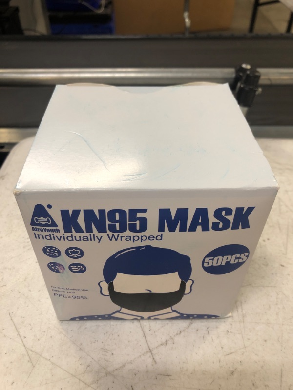 Photo 1 of AIROYOUTH KN95 MASK INDIVIDUALLY WRAPPED (50 PCS)