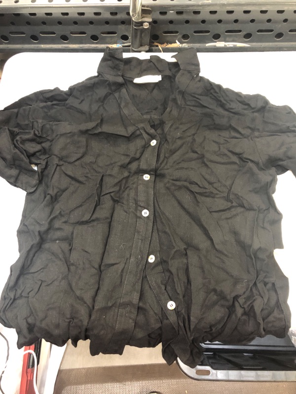 Photo 1 of BLACK BUTTONED UP SHIRT - SIZE XL 