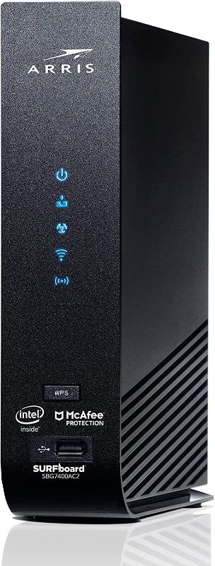 Photo 1 of ARRIS SURFboard SBG7400AC2 DOCSIS 3.0 Cable Modem & AC2350 Wi-Fi Router | Approved for Comcast Xfinity, Cox, Charter Spectrum & more | Four 1 Gbps Ports | 800 Mbps Max Internet Speeds 2 Year Warranty
