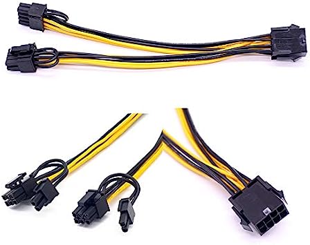 Photo 1 of 8Pin PCI Express Graphics Video Card GPU VGA 8 Pin Female to Dual GPU 8Pin (6+2) Pin Male GPU 8 pin Splitter Power Extension Cable 8 Pin GPU molex (9-inch) TeamProfitcom