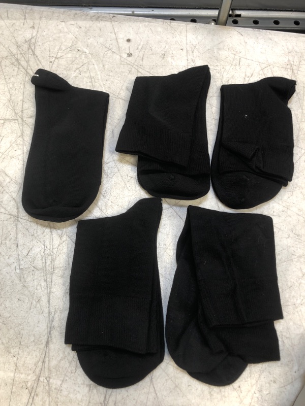 Photo 2 of 100% Cotton Dress Socks for Men All Black and White Pack of 5 All-season