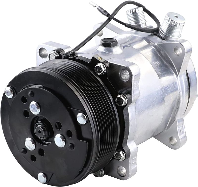 Photo 1 of ACTECmax Universal A/C Compressor with Black PV7 Clutch SD 508 Style 5H14 R134A Serpentine Belt