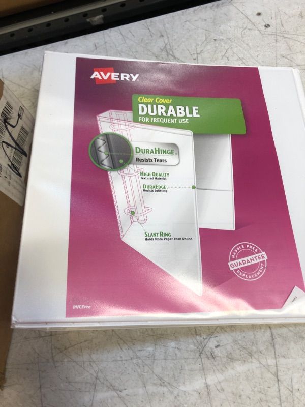 Photo 2 of Avery 17042 Durable Vinyl EZ-Turn Ring View Binder, 11 X 8-1/2, 3' Capacity, White
