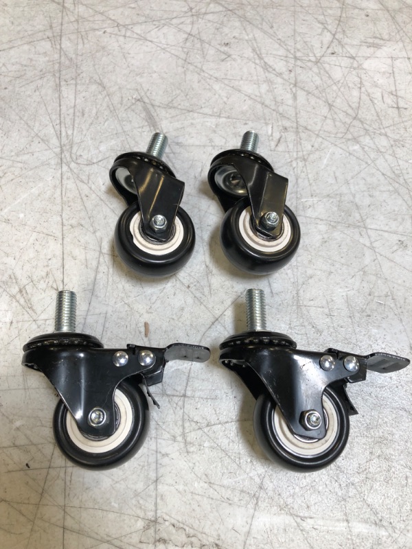 Photo 1 of 4 Pack of Stem Casters, Saim M12 Set of 4 (2 with Brake)