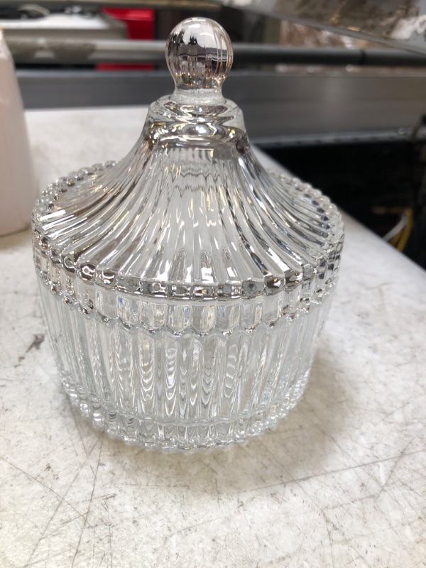 Photo 1 of  crystal glass Storage Jar with Lids, Candy Jar Food Jar Wedding Candy Containers Crystal Jewelry Box Household Storage