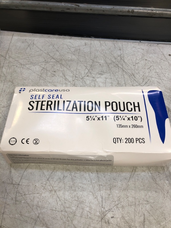Photo 1 of 200 pcs. Self Seal Sterilization Pouch - 5 1/4" x 11" (5 1/4" x 10")