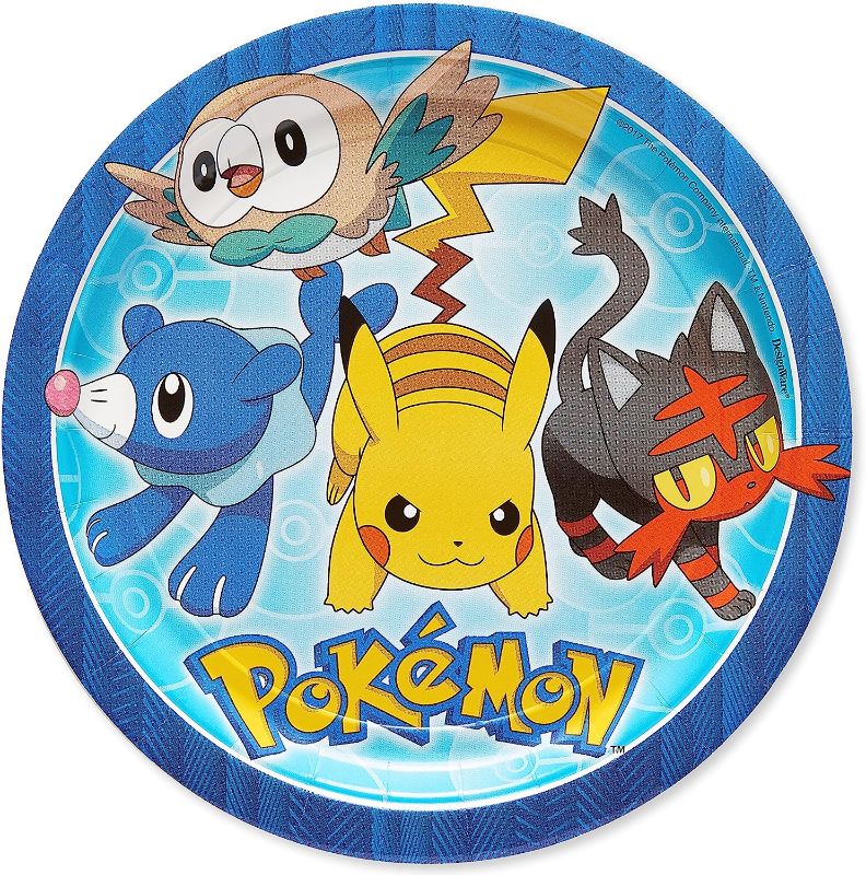 Photo 1 of 2CT OF American Greetings Pokemon Party Supplies, Paper Dinner Plates (8-Count)
