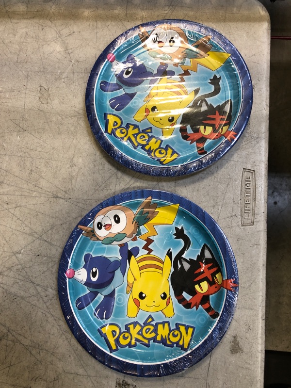 Photo 2 of 2CT OF American Greetings Pokemon Party Supplies, Paper Dinner Plates (8-Count)
