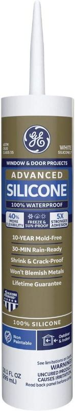 Photo 1 of 10.1 OZ, GE Silicone GE5010 White Silicone II Window & Door Sealant
