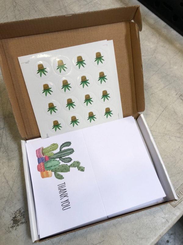 Photo 2 of Cactus Thank You Cards with Envelopes for Thank You Notes! Bulk Set of 48 Blank Gift Cards with Envelopes for Baby Shower Note Cards, Watercolor Wedding Thank You Cards and Bridal Shower Thankyou Card