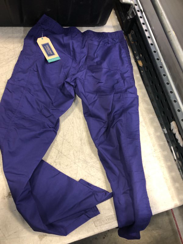 Photo 2 of Cherokee Medical Uniforms Women's Workwear Revolution Mid Rise Cargo (Size S) Grape, Polyester,Rayon,Spandex
