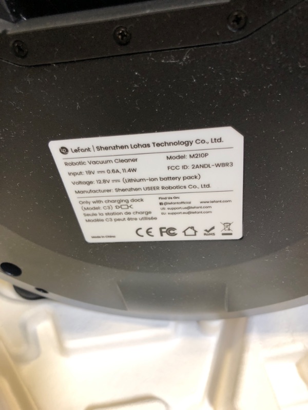 Photo 1 of Lefant Robot Vacuum Cleaner with 2200Pa,Featured Carpet Boost,Tangle-Free,Ultra Slim,Self-Charging Robotic Vacuum,Wi-Fi/App/Alexa,120mins Runtime,Ideal for Pet Hair,Hard Floor and Carpet M210-Pro Medium