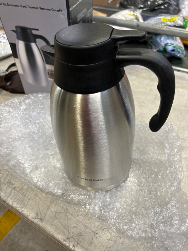 Photo 1 of 68 Oz Thermal Coffee Carafe - Insulated Stainless Steel Double Walled Vacuum Flask / Thermos - Coffee Carafes For Keeping Hot Coffee & Tea For 12 Hours - Cresimo Coffee Dispenser Sliver