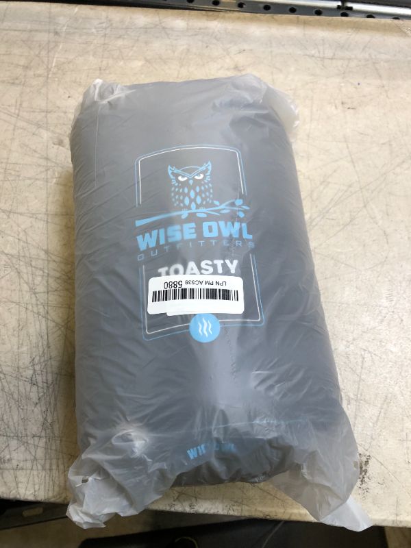 Photo 1 of 78"L x 55"W WISE OWL OUTFITTERS CAMPING BLANKET BLACK & SKY BLUE