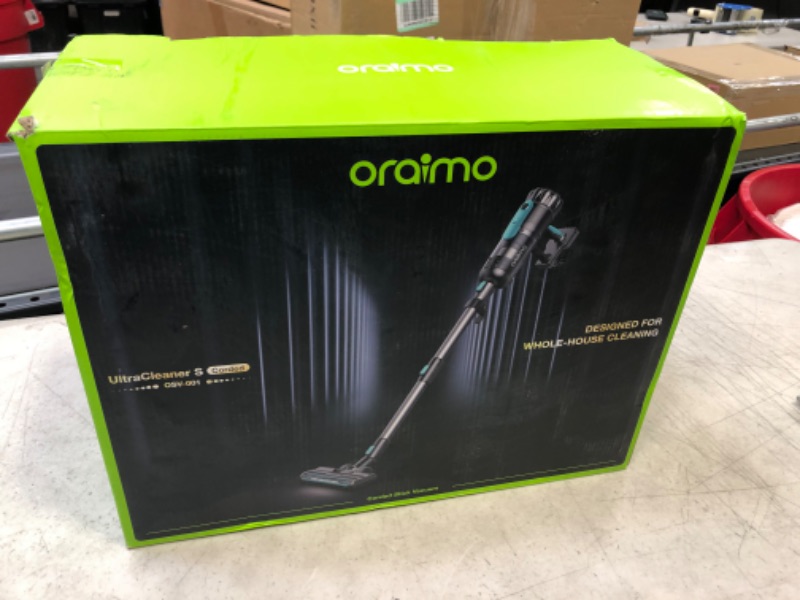 Photo 4 of Oraimo Stick Vacuum, Cordless Vacuum Cleaner with Self-Standing, Cordless Stick Vacuum with 35 Mins Runtime Detachable Battery, 6 in 1 Lightweight Vacuum with LED for Hardwood Floor Carpet Marble Tile
