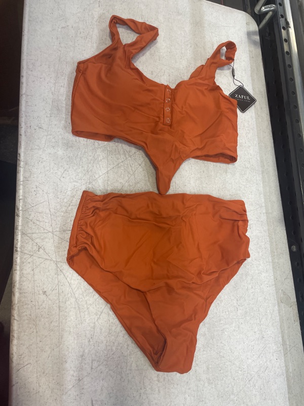 Photo 1 of 2 PIECE ORANGE BATHING SUIT 10 