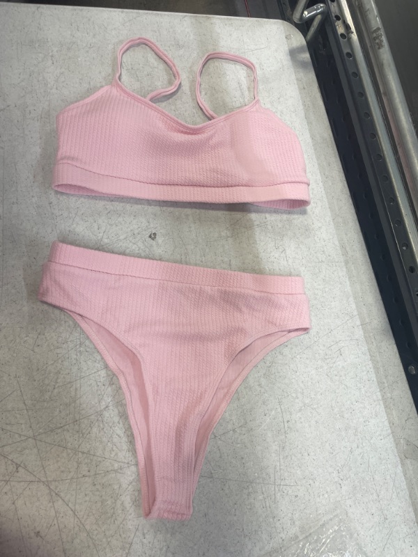 Photo 1 of 2 PIECE PINK BATHING SUIT L 