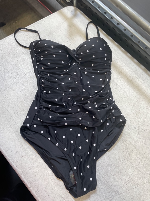 Photo 1 of BLACK AND WHITE POLKA DOT BATHING SUIT S