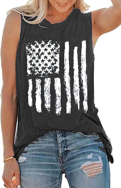 Photo 1 of American Flag July 4th Womens Clothing Racerback Tank Tops Patriotic Shirts