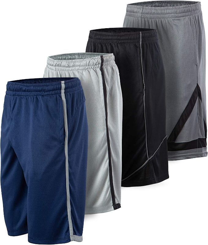 Photo 1 of Athletic Shorts for Men - 4 Pack Men's Activewear Quick Dry Basketball Shorts - Workout, Gym, Running XXL