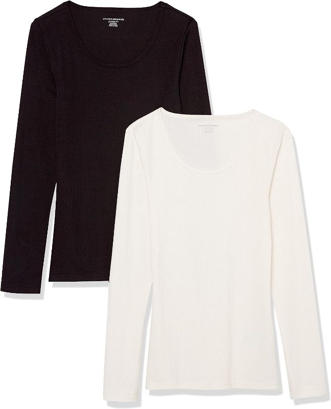 Photo 1 of Amazon Essentials Women's Slim-Fit Layering Long Sleeve Knit Rib Scoop Neck XL