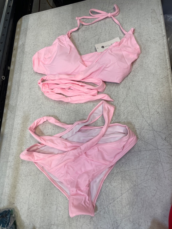 Photo 1 of  HOLIPICK Crisscross Halter Bikini Top , High Waist Bikini Bottom Bathing Suit M