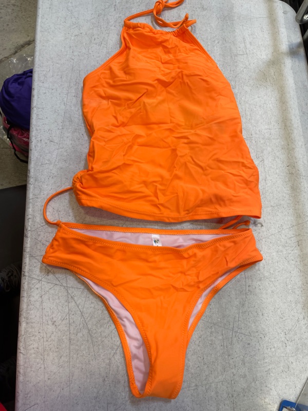 Photo 1 of 2 PIECE ORANGE BATHING SUIT M