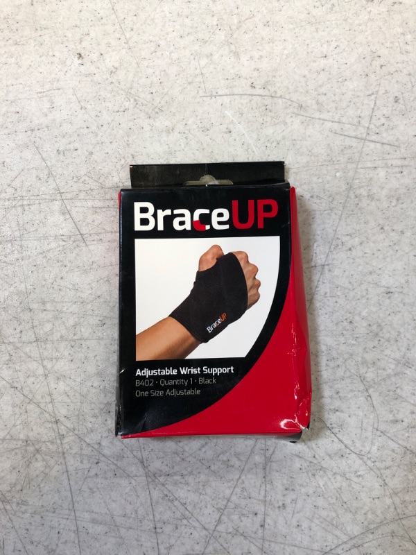 Photo 2 of Adjustable Wrist Wrap by BraceUP for Men and Women - Workouts Wrist Band, Carpal Tunnel Compression Wrist Brace, Tendonitis Wrist Splint, Left Right Hand One Size Adjustable (Black)