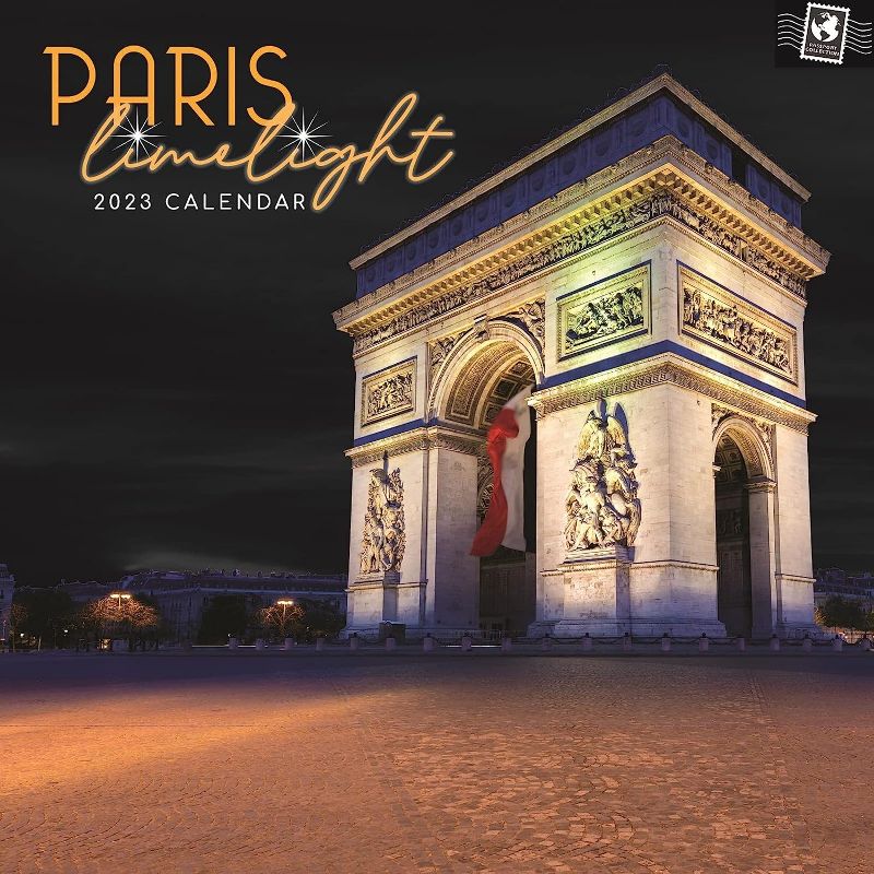 Photo 1 of 2023 Square Wall Calendar, Paris Limelight, 16-Month Passport Collection Theme with 180 Reminder Reminder Stickers (12x12 In)