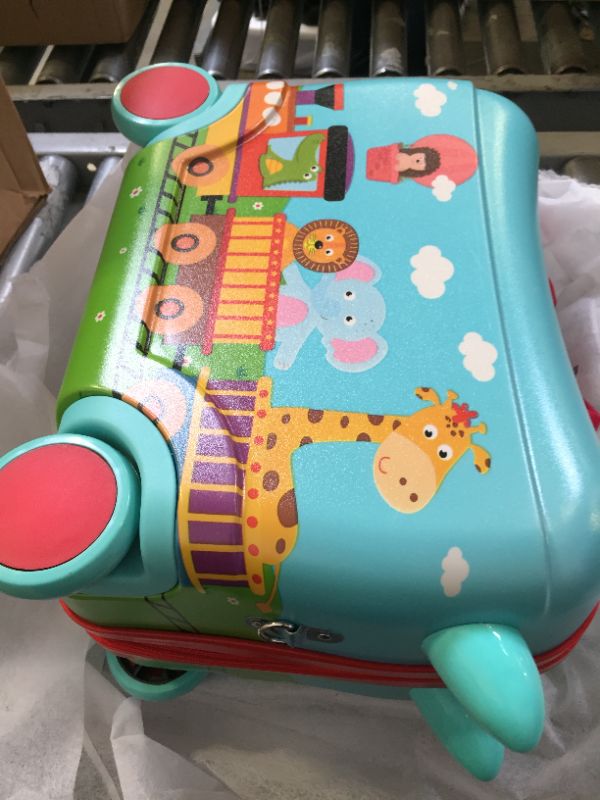 Photo 2 of emissary Ride on Suitcase for Kids, 17” Kids Ride On Luggage for Kids, Kids Luggage With Wheels For Girls Boys, Kids Suitcases For Girls Boys,Kids Ride On Suitcase with Wheels