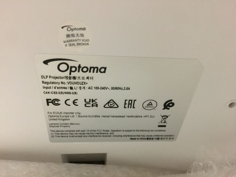 Photo 5 of Optoma UHD55 4K Ultra HD DLP Home Theater and Gaming Projector, Built-In Speaker