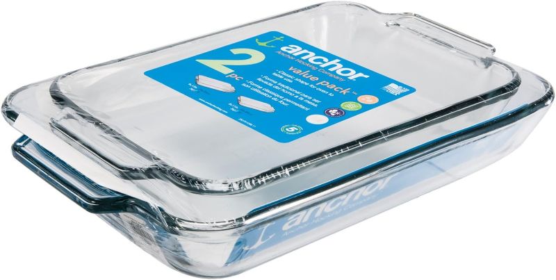 Photo 1 of Anchor Hocking Oven Basics Glass Baking Dishes, Rectangular Value Pack, 2 Piece Set, Small